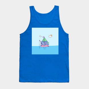 Two cute raccoon fishing Tank Top